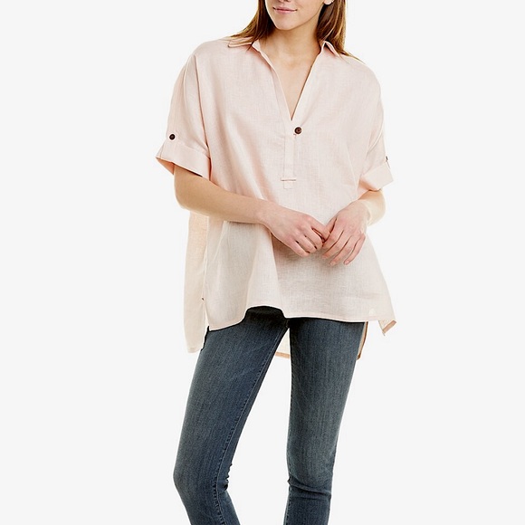Go Silk oversized linen tunic top - Picture 1 of 9